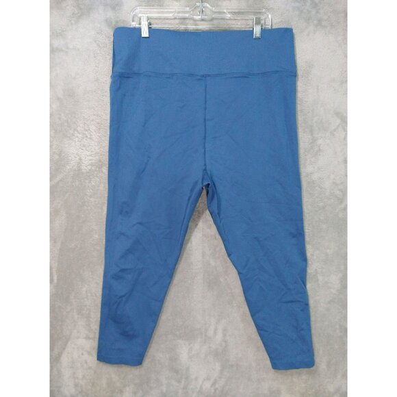 Athleta Leggings Womens 2X Blue Aurora Seamless Pull On Stretch High Rise - Picture 2 of 8